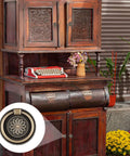 Antique Bronze Drawer Pull Rings Set Of 6 With Screws Vintage Cabinet Hardware 1.18 Inch Solid Zinc Alloy Knobs
