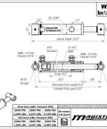 Built Tough Hydraulic Cylinder 1.5 Inch Bore 16 Inch Stroke Welded Ram With Cross Tube Ends Double Acting 3500 PSI SAE 6 Ports 1 Inch Rod Diameter Retracted 24 Inch Extended 40 Inch For Heavy Lifting technical drawing