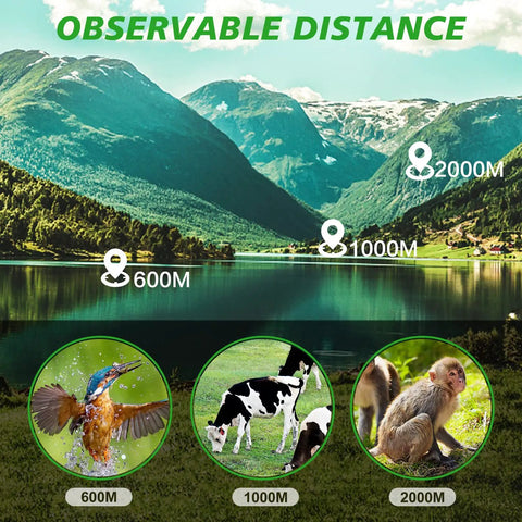 16x52 High Power Monocular Telescope With Hand Strap For Adults And Kids, Waterproof And Fogproof, Shockproof Outdoor Scope, Perfect Gift For Men, Bird Watching, Hunting, Camping, And Hiking Gear with distance view graphic