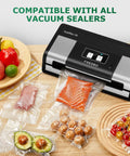 Pint Size Vacuum Sealer Bags 100 Pack 6x10 Inches Heavy Duty Commercial Grade Precut Storage Bags with food in vacuum sealer