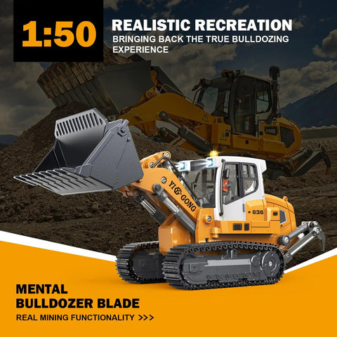 Grown Up Metal Mini Remote Control Loader With Lever Driven Digging System 1 to 1 Scale Full Channel Drive RC Digger Model