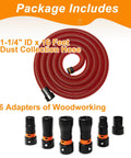 Versatile 16 Foot Vacuum Hose Kit With 6 Adapters For Dust Collection Fits Major Vacuum Brands displayed in package