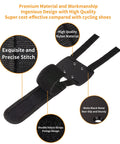 Toe Clip Straps For Peloton Bike Adjustable Metal Pedal Adapters showing nylon material and double Velcro straps for secure fit.