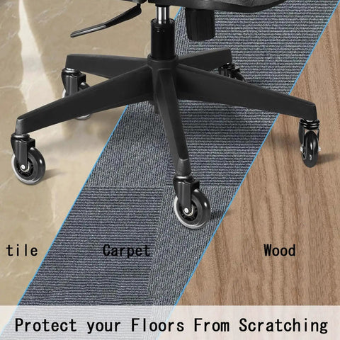 Built Tough Office Chair Caster Wheels Replacement Set Of Five Including Seven Sixteenths Inch Steel Stem on tile, carpet, and wood floors.