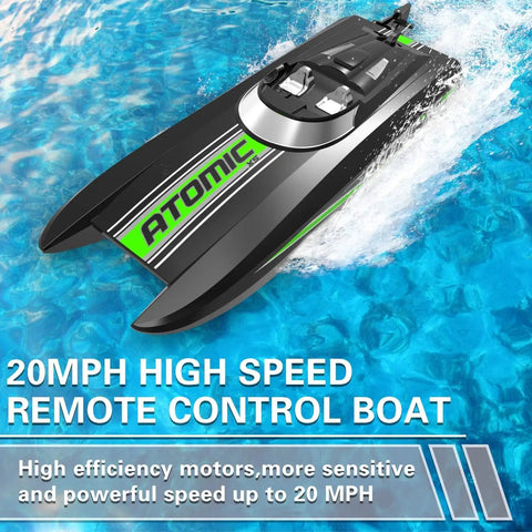 High Speed RC Boat For Adults Up To 20 MPH With Reverse Function Atomic XS Style Remote Control Boat on water surface