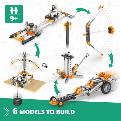 Hands-On Physics Laws Engineering Kit For Kids 9 Plus Inertia Friction And Circular Motion STEM Project Set With 6 Working Models