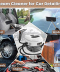 Beast 2500W High Temperature Steam Cleaner with One Point Seven Liter Tank for Car Seat, Window, and Engine Cleaning