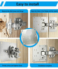 Installation steps of 8 Piece Cabinet Hinge Repair Plate Kit With Hinge Fixing Brackets And 48 Self Tapping Screws for cabinets