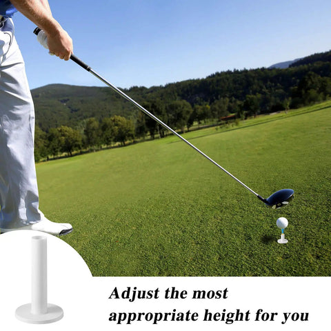 Golfer using 18 Piece Rubber Golf Tees And Tee Holder Kit For Indoor Outdoor Practice On Artificial Turf Mats
