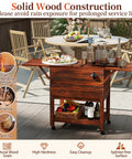 54 Quart Patio Cooler On Wheels with Bottle Opener and Locking Wheels, wood construction, drop leaf tables, outdoor setting