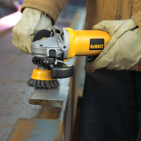 Using 3 Inch Knotted Cup Brush With 5 8 11 Arbor For Metal Grinding Removal on angle grinder