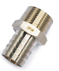 Heavy Duty No Lead Brass Barbed Fitting 1 Inch Hose Barb To 1 Inch Male NPT Pipe Thread, showcasing connector details.