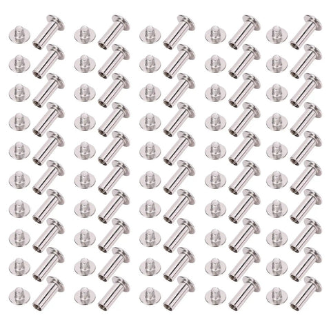 Flat Round Head Rivet Bolt Set Durable Installation Kit For Scrapbooking And Craft Lovers 50 Pairs M5 Rivet Nuts displayed