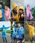 2 Pack Reusable Rain Ponchos For Adults With Hood And Drawstring, Waterproof EVA Rain Gear For Men And Women