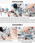 Foldable Height Extended Landing Gear For Flip Drone Accessories A Tough Kickstand That Keeps Props Clear And Cranks Up Stability