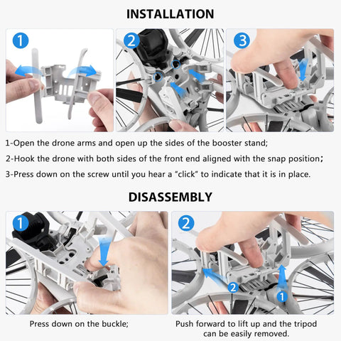 Foldable Height Extended Landing Gear For Flip Drone Accessories A Tough Kickstand That Keeps Props Clear And Cranks Up Stability