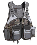 Adjustable Straps Fishing Vest With Padded Air Mesh Back And Shoulders, 20 Pocket Tackle Organizer For Men And Women, front view