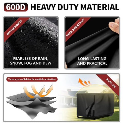 Kickass Universal Generator Cover Waterproof 26X20X20 Inches showing 600D heavy duty material and weather resistant features.