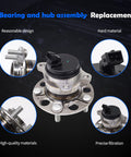 Rear Wheel Bearing And Hub Assembly With ABS For Hyundai Elantra 2017 2020 And Kona 2018 2022 5 Lug, Speed Sensor Included shown