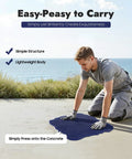 Person using DIY Friendly Concrete Stamp Mat 18x18 Inch PU Texture Tool on outdoor concrete surface