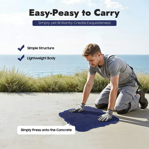 Person using DIY Friendly Concrete Stamp Mat 18x18 Inch PU Texture Tool on outdoor concrete surface