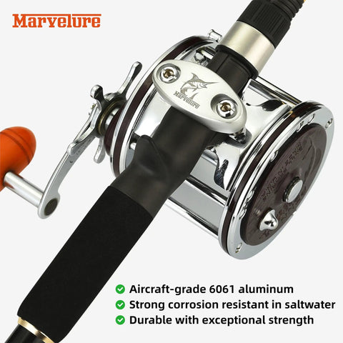Heavy Duty Rod Clamp Kit 33C-12VIS Pro Grade Compatible With Penn International V VI 12 16 Fathom I II Silver on reel