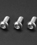 Tough As Nails 1/4-20 X 1/2 Inch Torx Security Machine Screws 304 Stainless Steel button head fasteners on a black background.