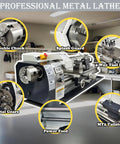 TechTONGDA metal lathe 8x31in bench lathe with double chuck and MT2 tailstock