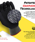 Lightweight Graphene Cut Resistant Work Gloves ANSI A1 showing tensile strength material detail.