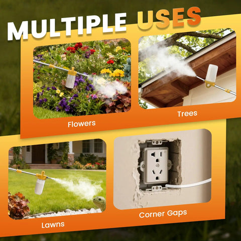 Diatomaceous Earth Powder Duster With Adjustable 4 Ft Sprayer No Sweat Pump Powered for flowers, trees, lawns, corner gaps