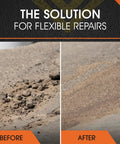 Before and after using FlexSet Rapid Concrete Repair Kit Self Leveling Epoxy Cement For Driveways Foundations Large Cracks And Outdoor Repairs Gray 3 Gallon No Tear Out Required Cold Applied Quick Set Solution For Fast Durable Fix on paved surface.