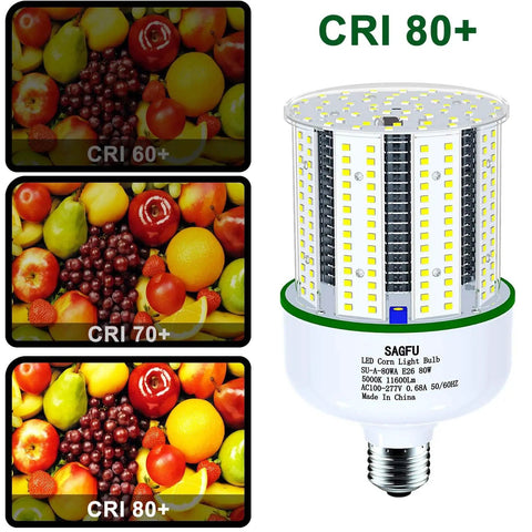 80W LED Corn Light Bulb 5000K Daylight White Two Pack 800W Equivalent Hella Bright For Indoor And Outdoor Use E26 E39 Base