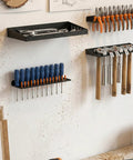 Wall Mount Hand Tool Organizer Rack For Workshop And Garage, Screwdriver And Pliers Holder, Hammer Storage Rack, installed view
