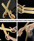 Natural Hardwood Wing Chun Butterfly Swords Set For Kung Fu Training in hand during Bart Cham Dao practice