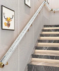 Crystal Clear Acrylic Stair Handrail With Stainless Bracket Kit Non Slip Secure Grip For Elderly Safety Custom Lengths Up To 20 Feet Heavy Duty Indoor Railing Zero Hassle Install on elegant staircase.