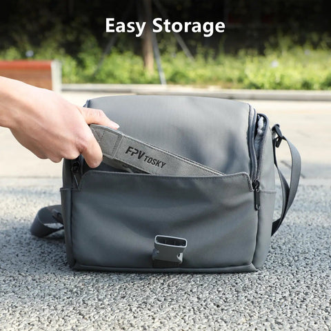 Soft Leather Lanyard For DJI RC Series Remotes, Ultra Comfy Neck Strap With Foldable Screws fits in compact shoulder bag.