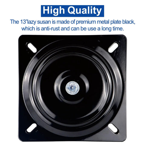Beefy 13 Inch Lazy Susan Hardware Turntable Bearings With Zinc Plate Black Square Swivel, anti-rust, high quality label