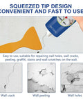 Patch Kit For Drywall Holes With Scraper, Quick-Dry Spackle Paste For Large Wall Repairs applied to cracked wall