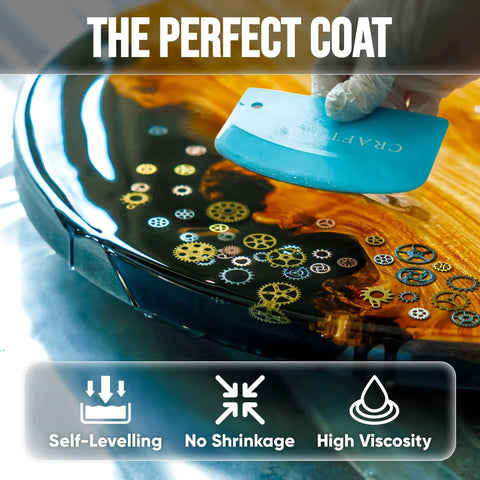 Applying Top Tier Table Top Epoxy Resin Kit For Bars And Counters With Killer UV Resistance and Straight Up Crystal Clear High Gloss Finish.