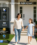WiFi Smart Fingerprint Front Door Lock Set With Remote App Control Hands Free No Fuss Keyless Entry Deadbolt With Handle