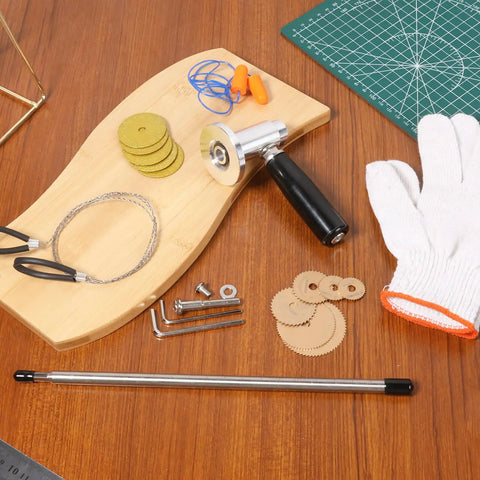 Knockdown Inside Pipe Cutter Kit For Cordless Drills Ships Ready with stainless steel tools, gloves, and precision cutting components.