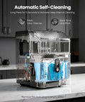 Solid Countertop Nugget Ice Maker Goes Hard On Rapid Cooling Spits Out Hella Chewable Pebble Chunks Quickly Generates Thirty Five Pounds Daily For Any Setup with clear water tank.