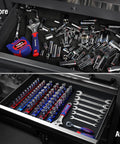 Magnetic Socket Organizer Set With Nine Detachable Trays For One Quarter Three Eighths And One Half Inch Sockets 120 Piece Toolbox