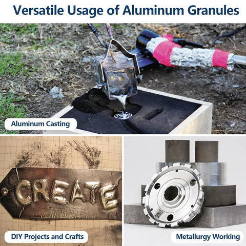 Pure Aluminum Pellets Ninety Nine Point Six Percent High Purity For Metal Casting And Melting One Pound Great For DIY Projects