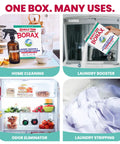 All Natural Powder Laundry Booster And All Purpose Cleaner With Borax For Laundry Kitchen And Bathroom Deep Cleaning shown in use