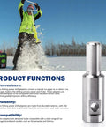 Ice Auger Drill Adapter Fits 1/2 Inch Drill Chuck Turns Hand Ice Fishing Auger Into A Cordless Power Drill Setup With 1/4 Inch Hole