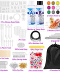 Beginner Resin Craft Kit With Molds And Silicone For Epoxy Resin Projects Includes Dried Flowers Foil Flakes Necklace Cord Earring Hooks