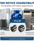 HVAC system, fan motor, food service equipment, and two 2 Pole Definite Purpose Contactors With 120V Coil 30 Amp