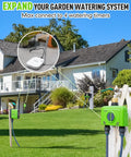 Long Range WiFi Antenna Gateway For Water Timers And Sprinkler Controllers With 250 Meter Reach And Wall Penetration shown in garden
