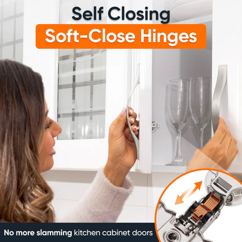 Full Overlay European Soft Close Cabinet Hinges For Kitchen Cabinets 20 Pieces 105 Degree Frameless Concealed Cabinet Door Hinge Six Way Adjustable Clip On Plate For Easy Installation DecoBasics.